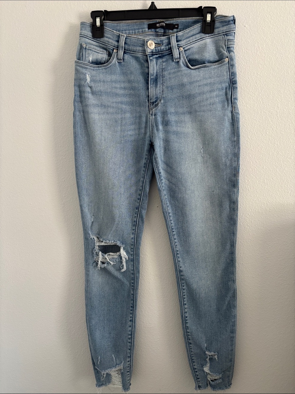 Hudson Jeans Light Wash Ripped Skinny Jeans